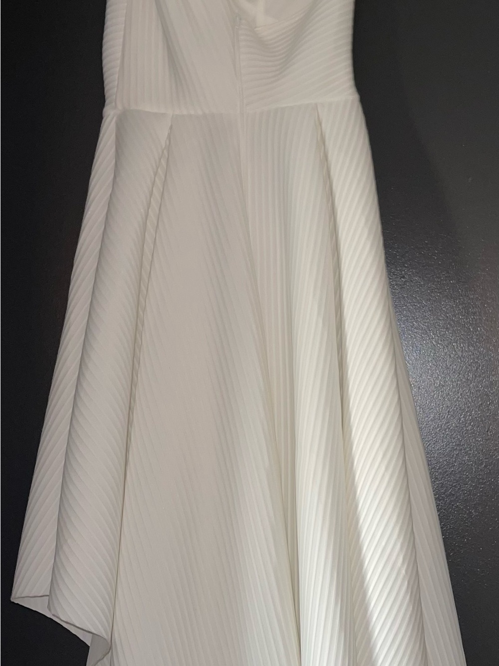 ASOS Cream Asymmetrical Pleated Midi Dress